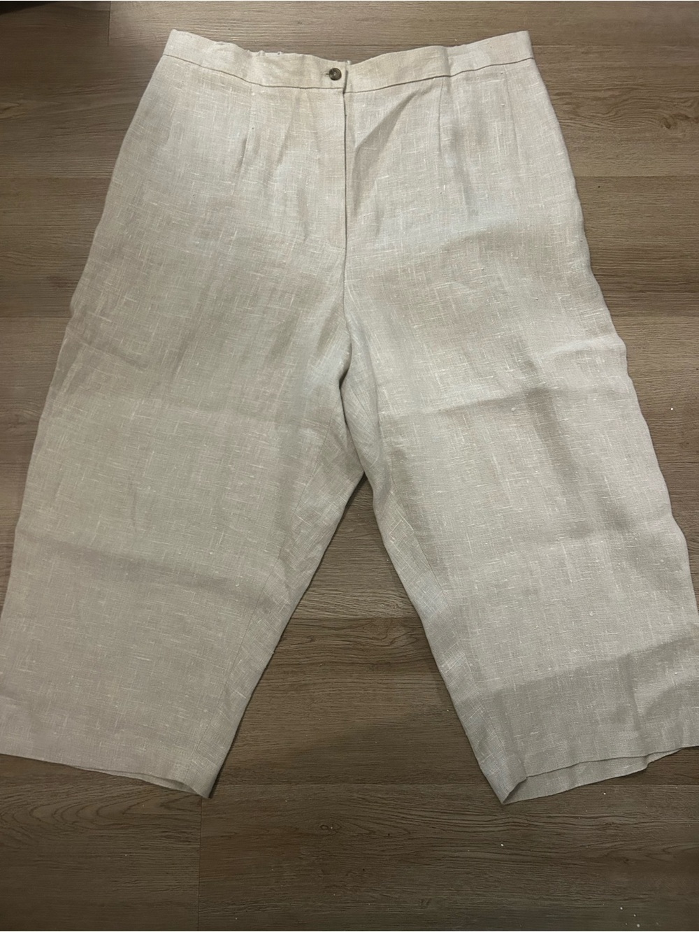 Harve benard 100% linen cropped wide leg pants 0283